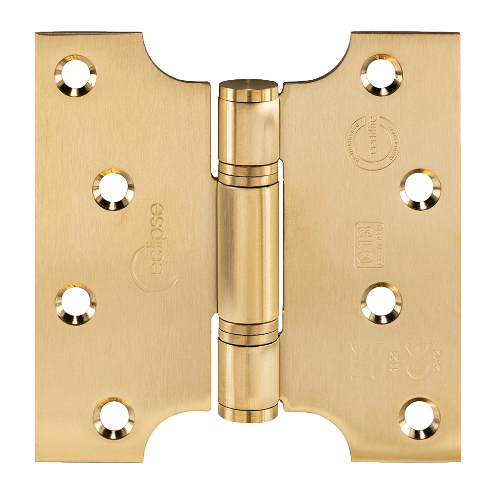 Eclipse 4 Inch (102 x 51mm) Stainless Steel Parliament Hinge - Electro Brass (Sold in Pairs)